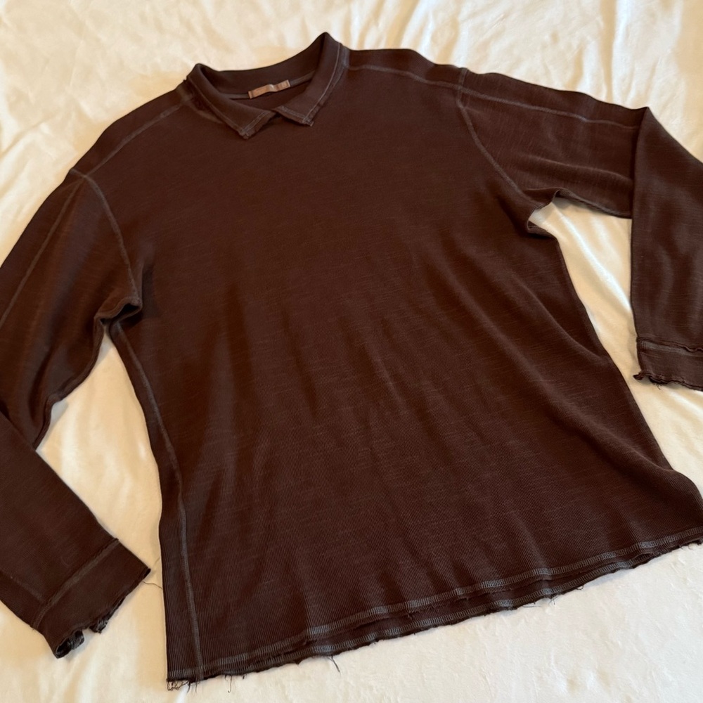 Agave Silver Distressed Brown Long Sleeve Shirt